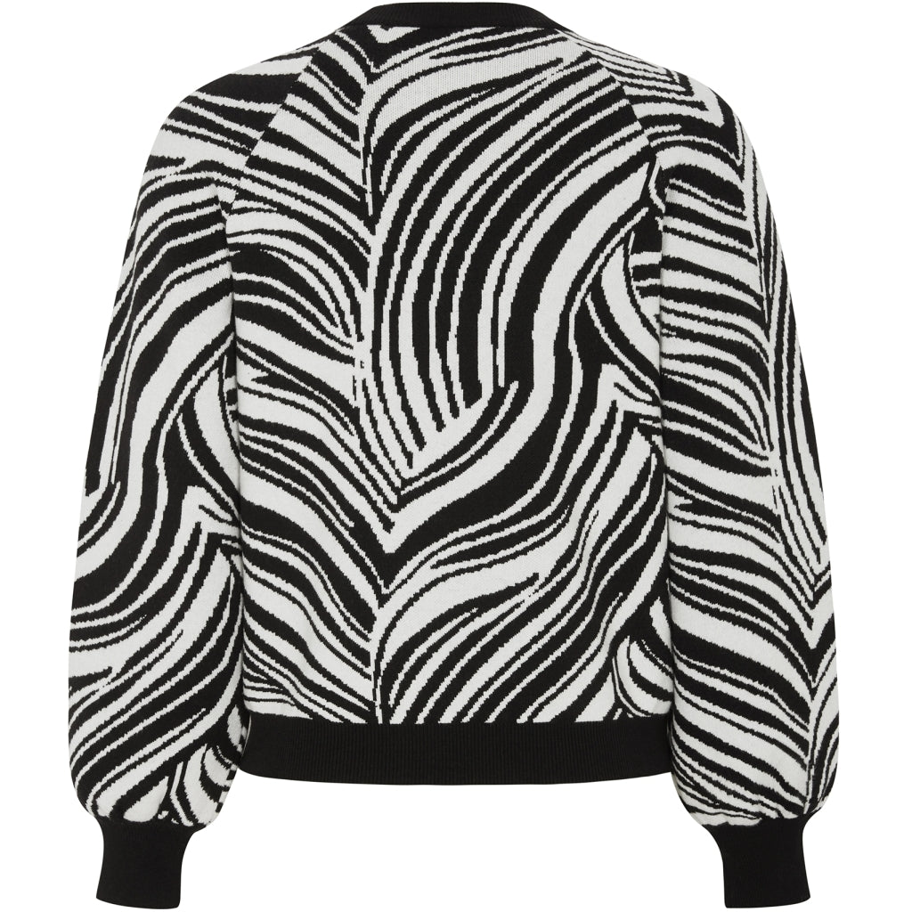 Soft Rebels Lynn Strik Pattern Artic Wolf Sort Hvid