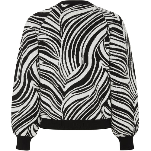 Soft Rebels Lynn Strik Pattern Artic Wolf Sort Hvid