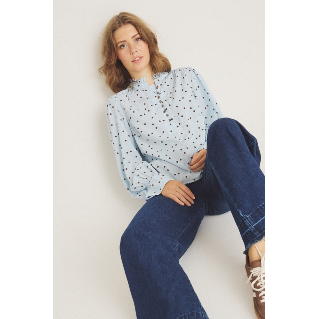 One Two Flow Bluse Fog Blå