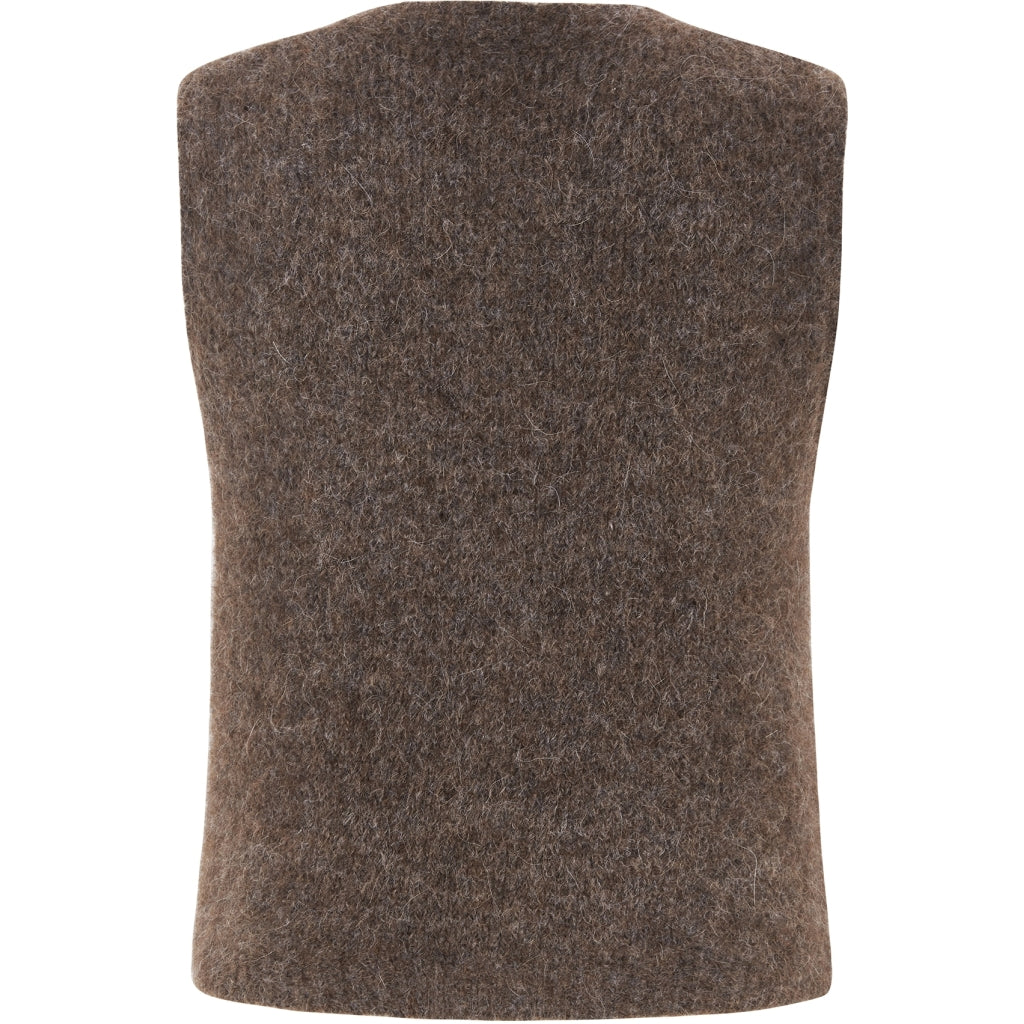 Soft Rebels Camilla Strik Vest Demitasse Melange Brun