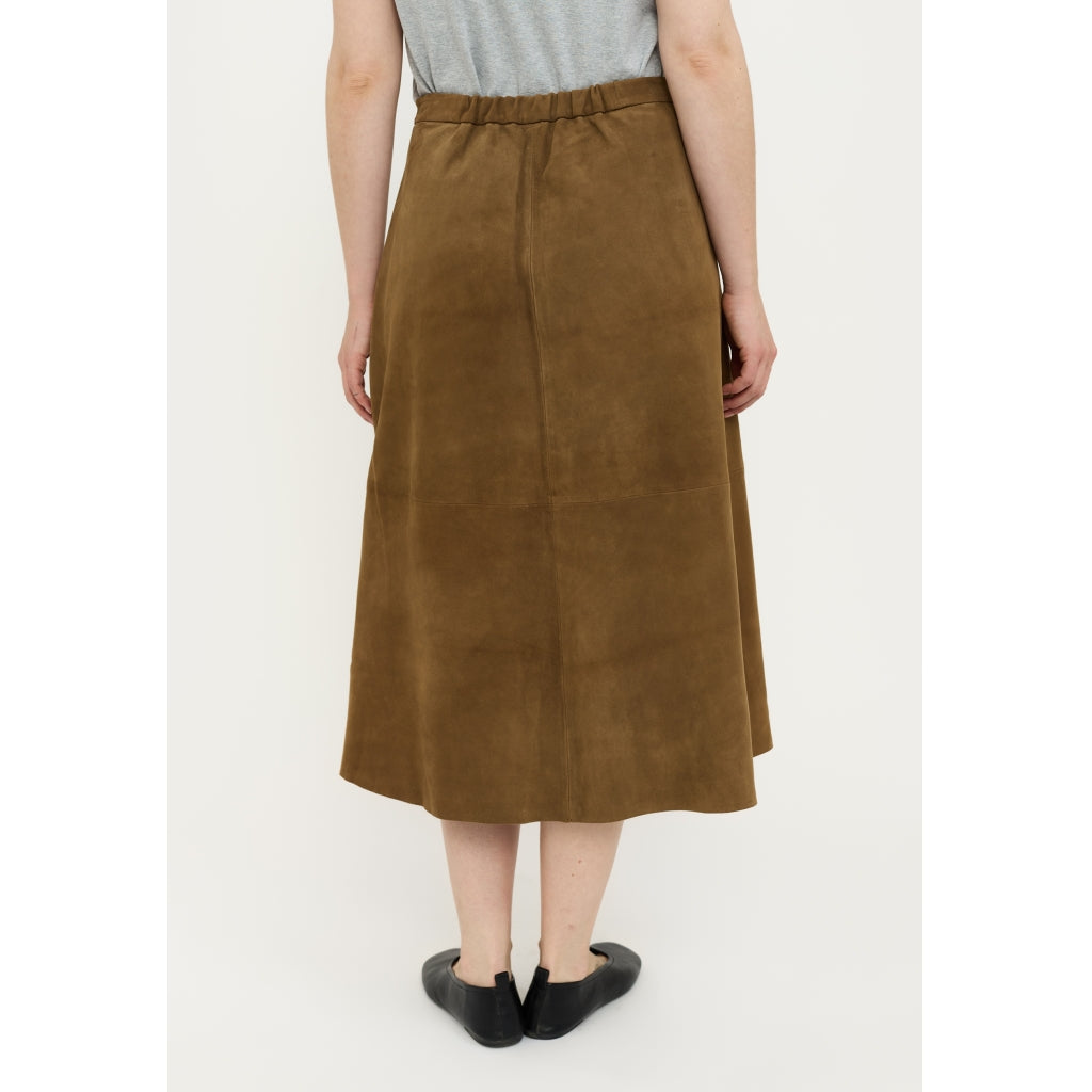 Soft Rebels Petra Suede Nederdel Sepia Brun