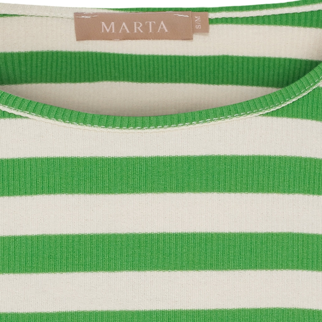 Marta Du Chateau Begonia T-shirt Langærmet Stribet Menta Grøn