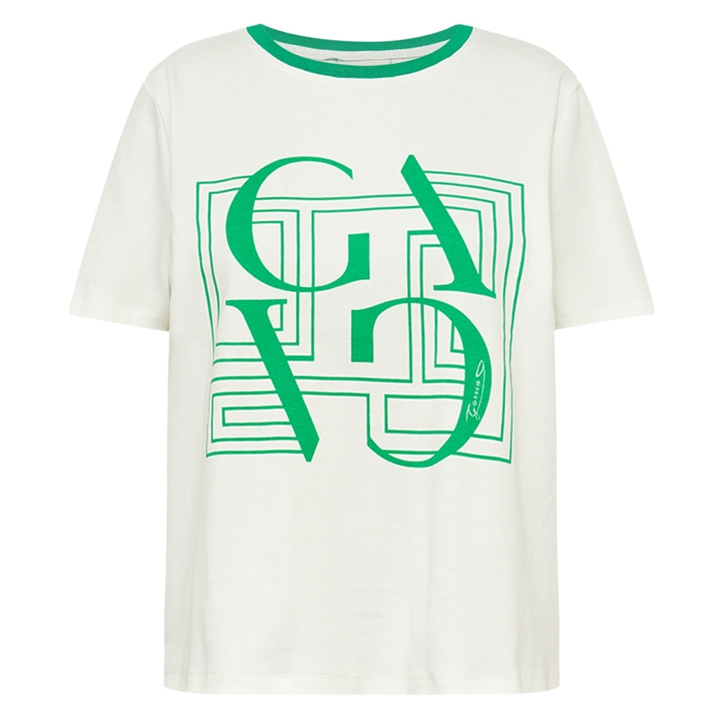GOSSIA BasGO T-shirt Creme Diamond Grøn