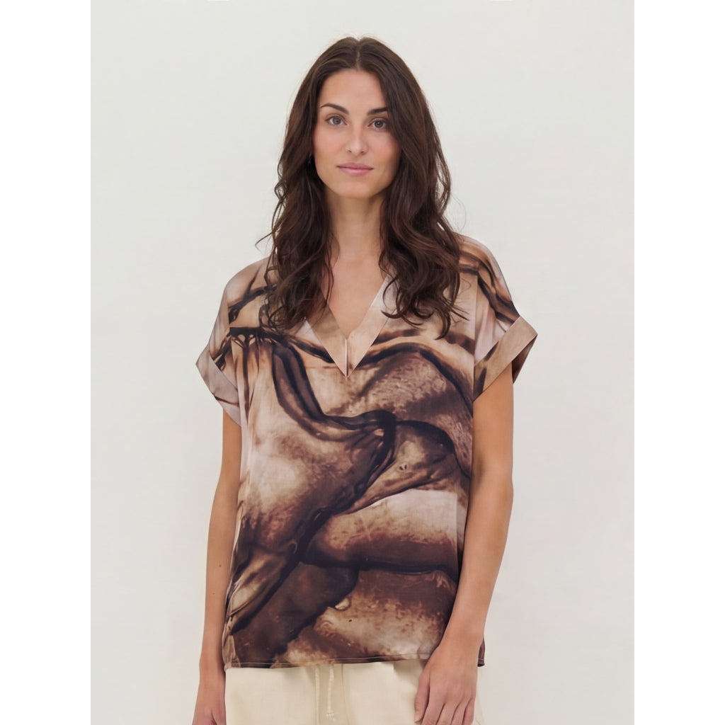 Nü Denmark Cilje Bluse Print Brun