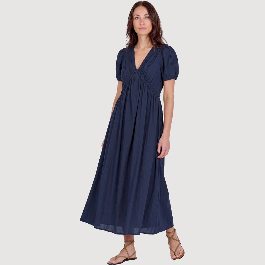 Nü Denmark Dalia Kjole Kortærmet Navy Blå