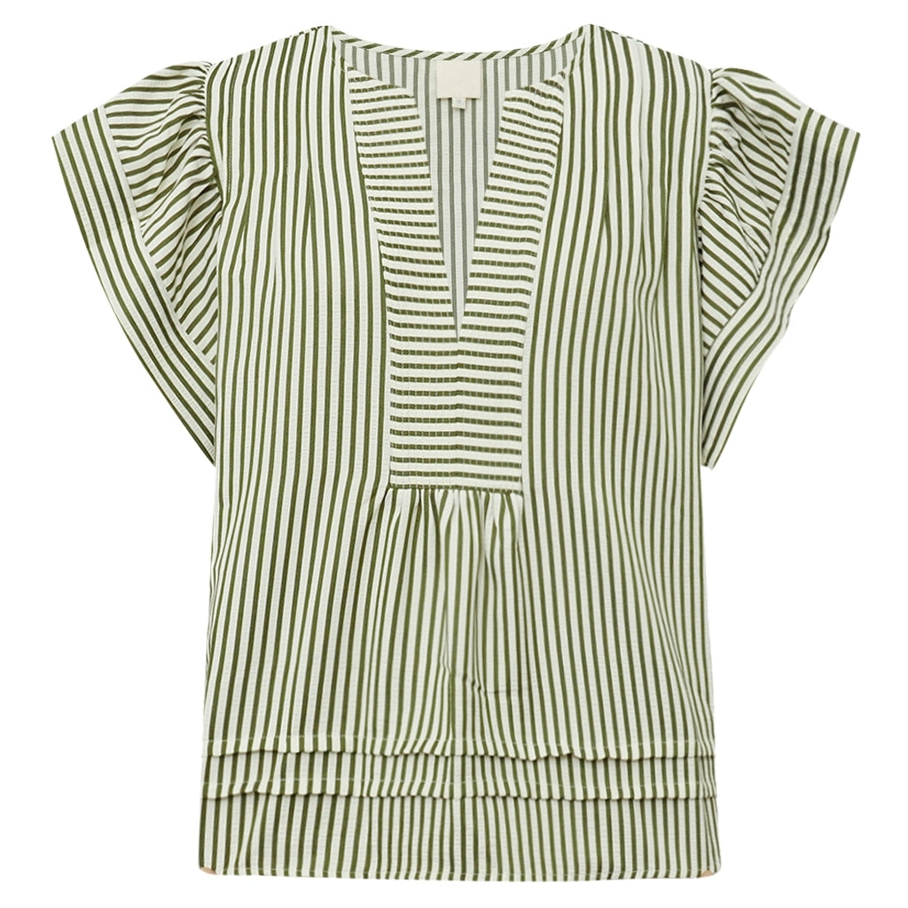 GOSSIA MinkaGO Jo Bluse Striber Creme Army