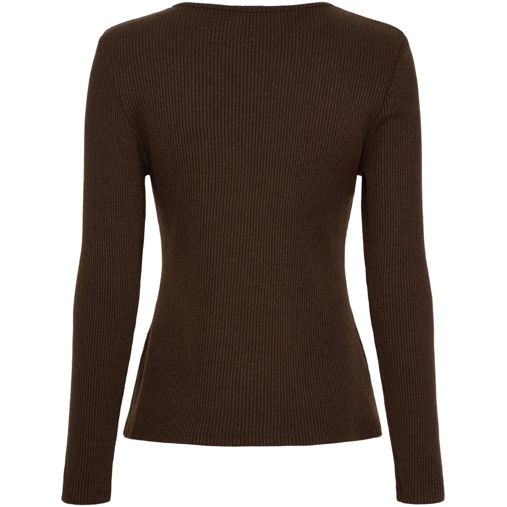 Marta Du Chateau Lunara T-shirt Langærmet Sølv Moro Mørk Brun