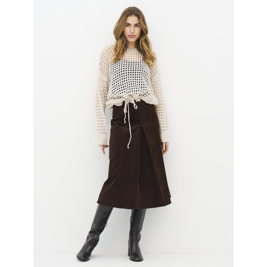 Nü Denmark Evalina Strik Bluse Bone Hvid