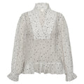 GOSSIA NazliGO Lullo Bluse Off White Sorte Dots