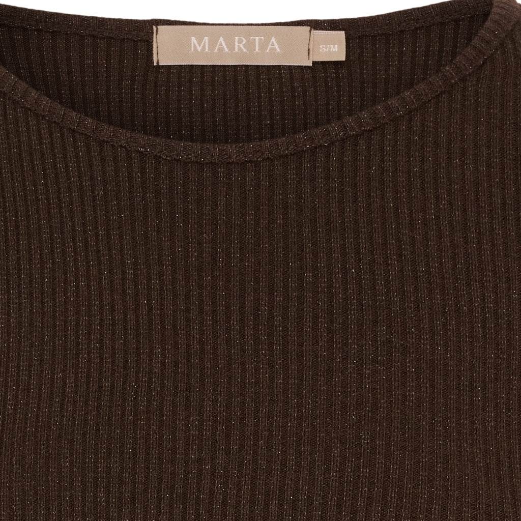Marta Du Chateau Lunara T-shirt Langærmet Sølv Moro Mørk Brun