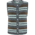 Soft Rebels Camilla Strik Vest Stribet Puritan Brun Turkis