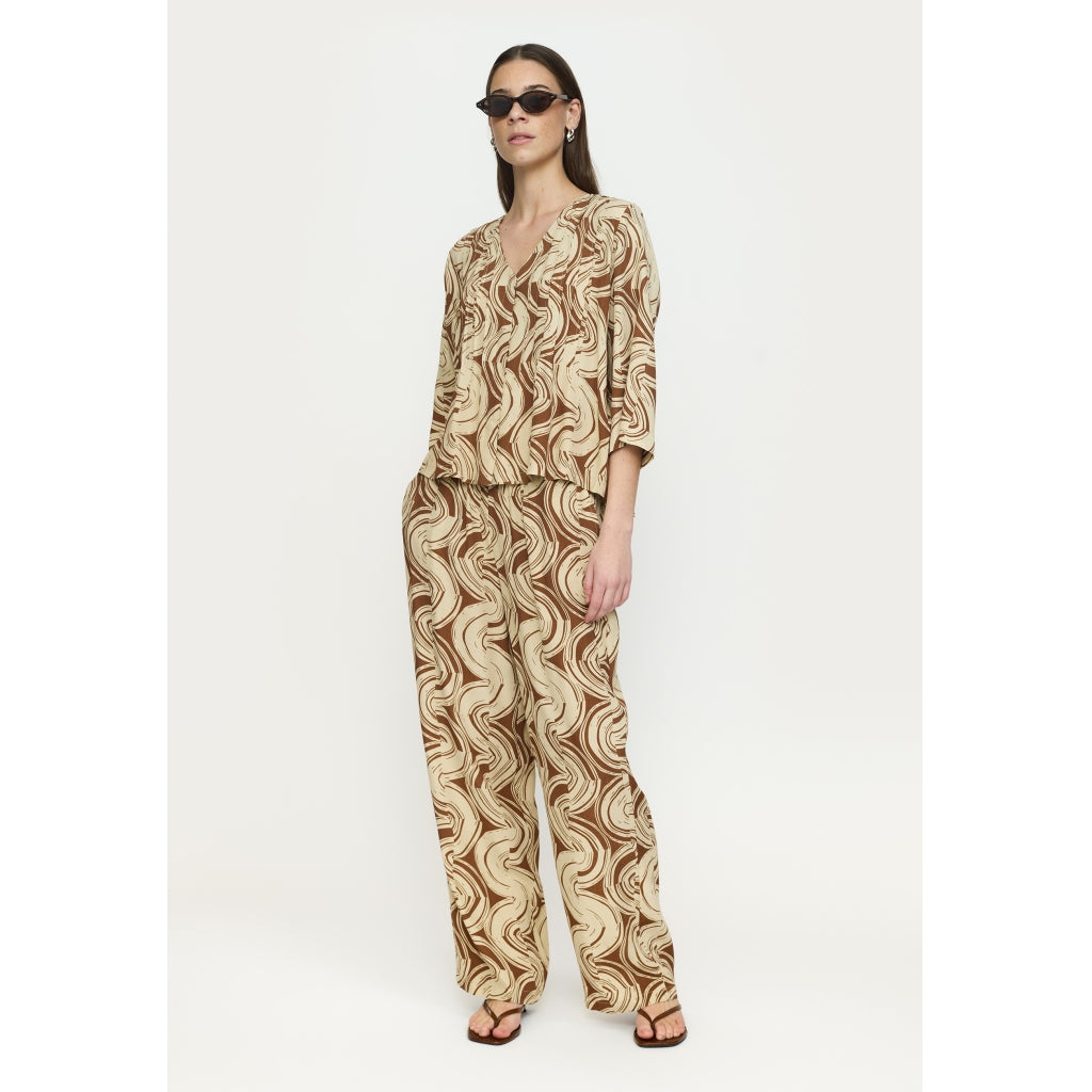 Soft Rebels Cline Skjorte Graphic Bison Brun