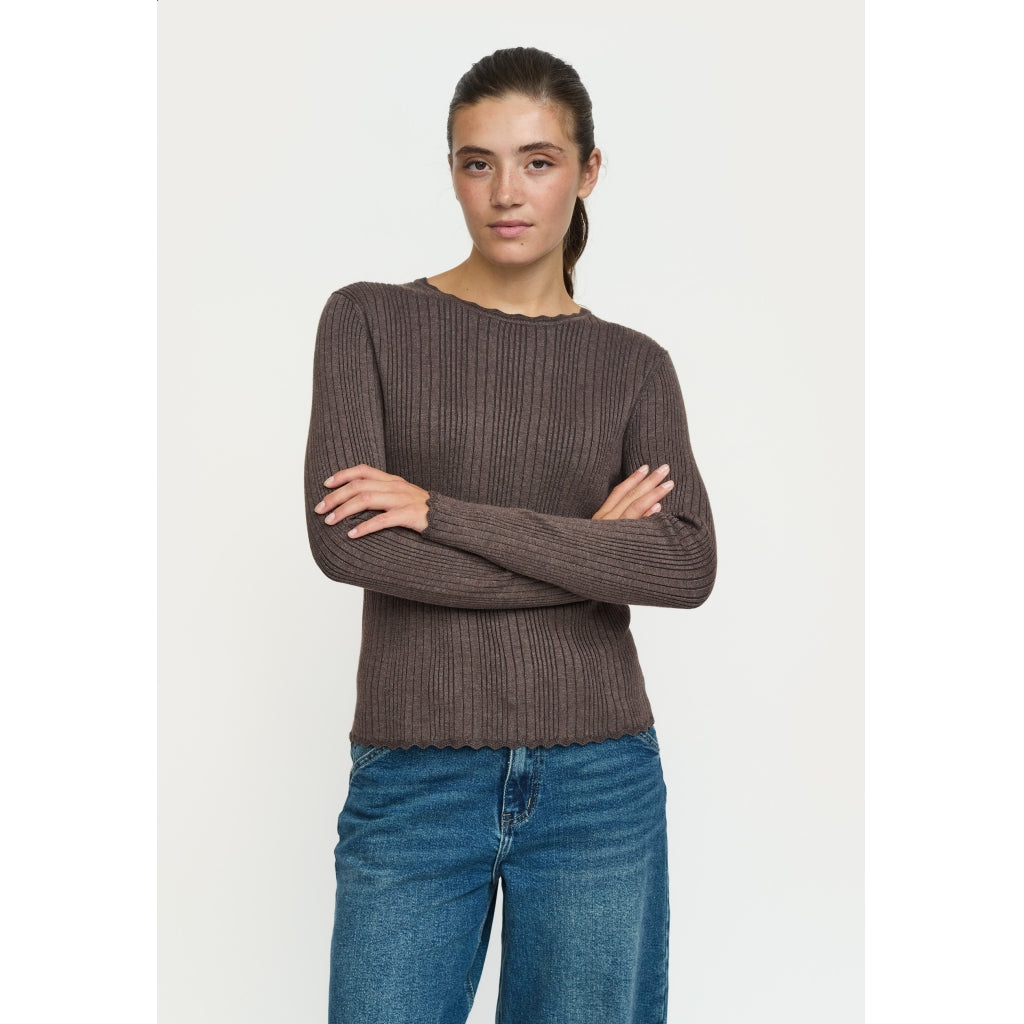 Soft Rebels Marla Strik Lace Edge Coffee Quartz Brun
