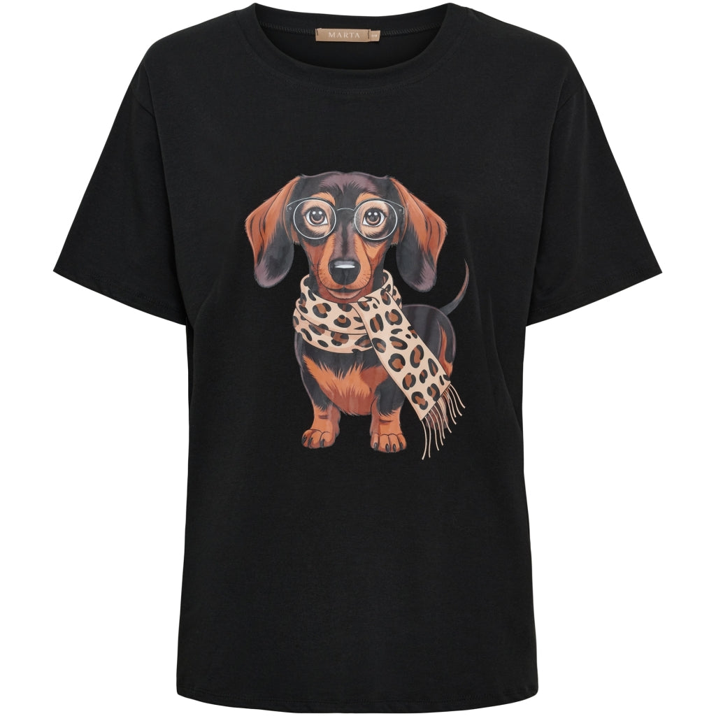 Marta Du Chateau Inge T-Shirt Gravhund Sort