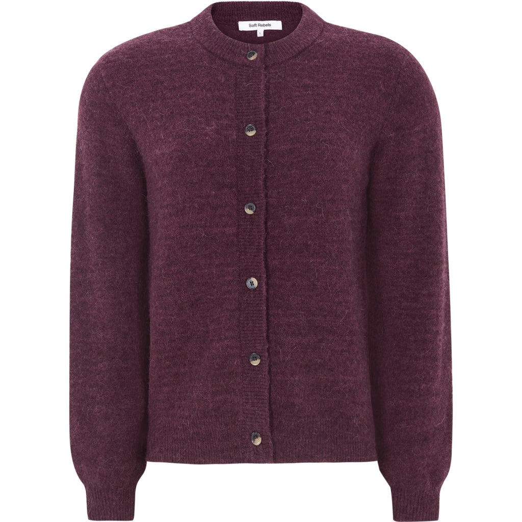Soft Rebels Allison Strik Cardigan O-Neck Vinyard Wine