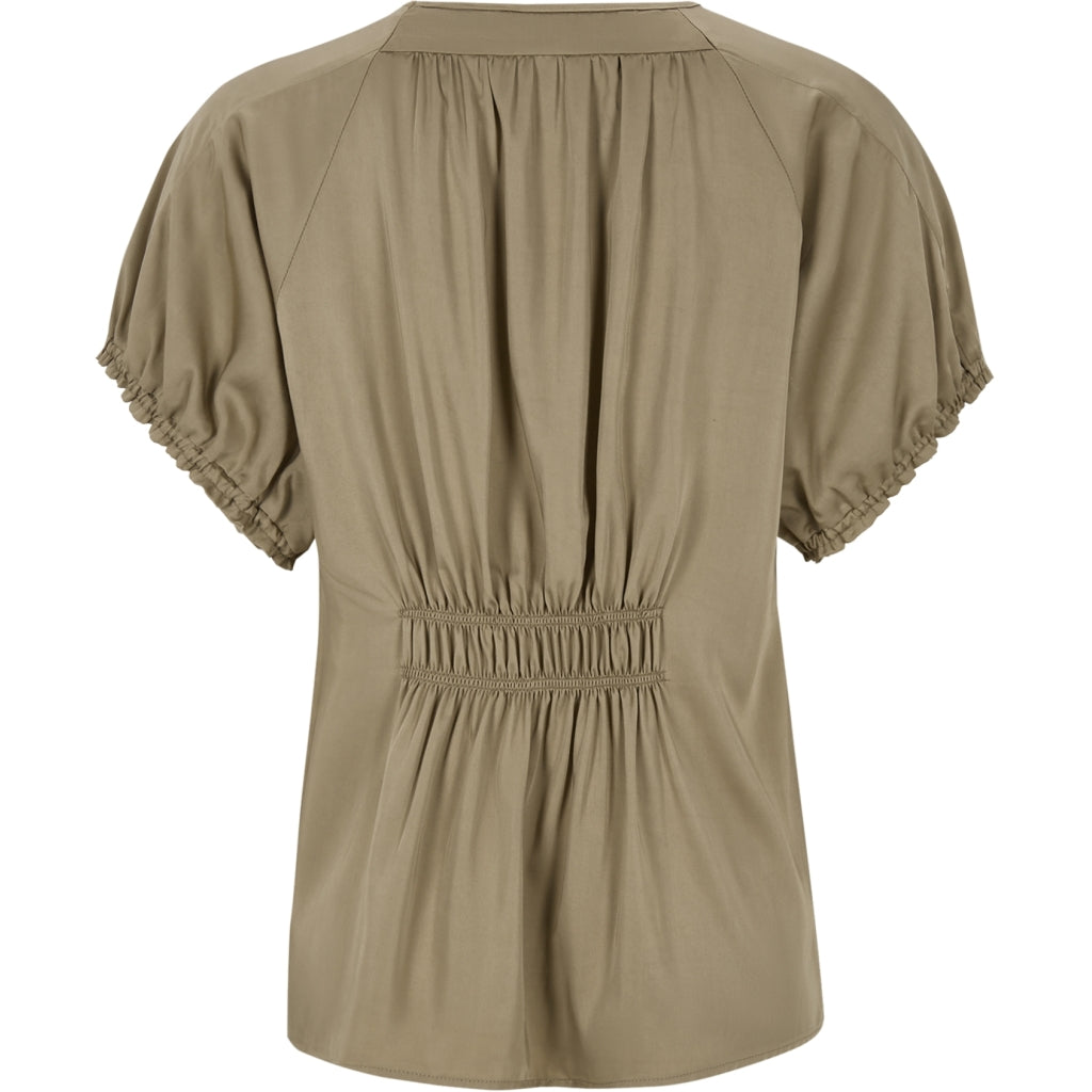 Soft Rebels Jedda Bluse Kortærmet Greige Brun