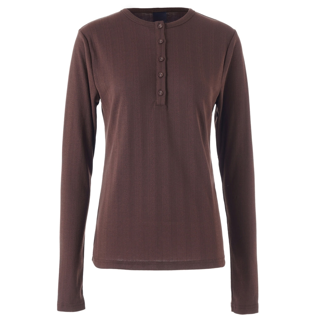 One Two Ambutto Pointelle T-shirt Bracken Brun