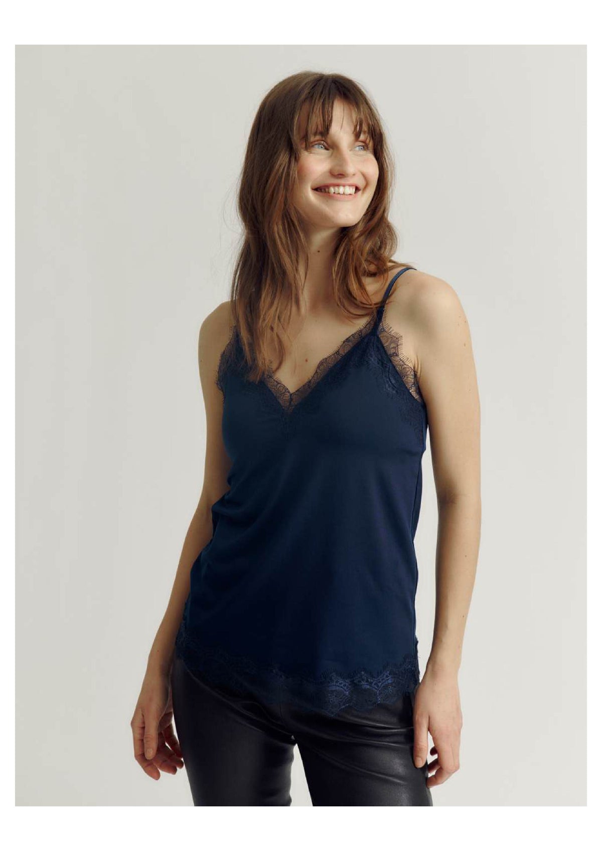 Rosemunde Bridget Lace Top Strap Navy Blå