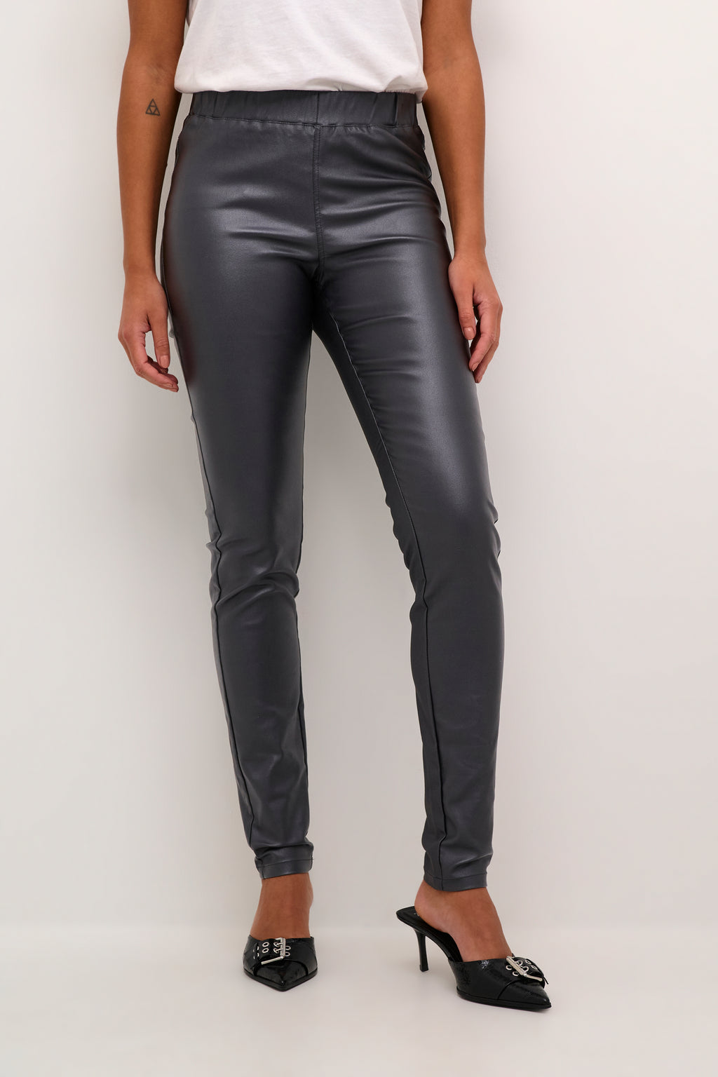 KAFFE Ada Leggings Coated Oyster Sort