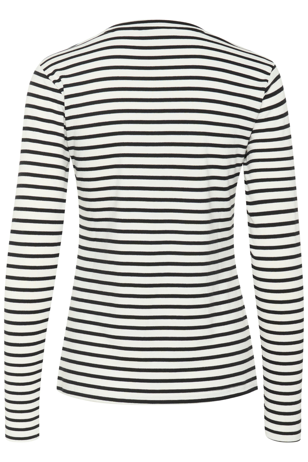 KAFFE Liddy T-shirt Stribet Chalk Hvid Fiery Sort