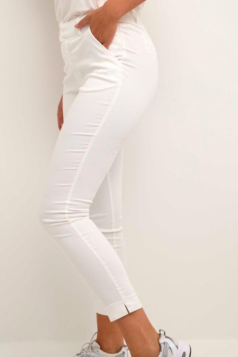 KAFFE Lea Bukser Chino 7/8 Hvid