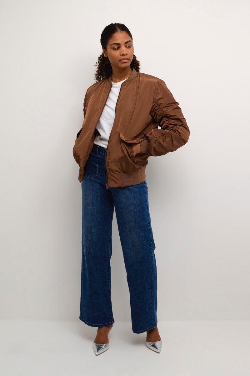 KAFFE Boli Bomber Jakke Soft Silt Brun