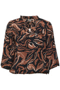 KAFFE Dorita Bluse Abstract Brun