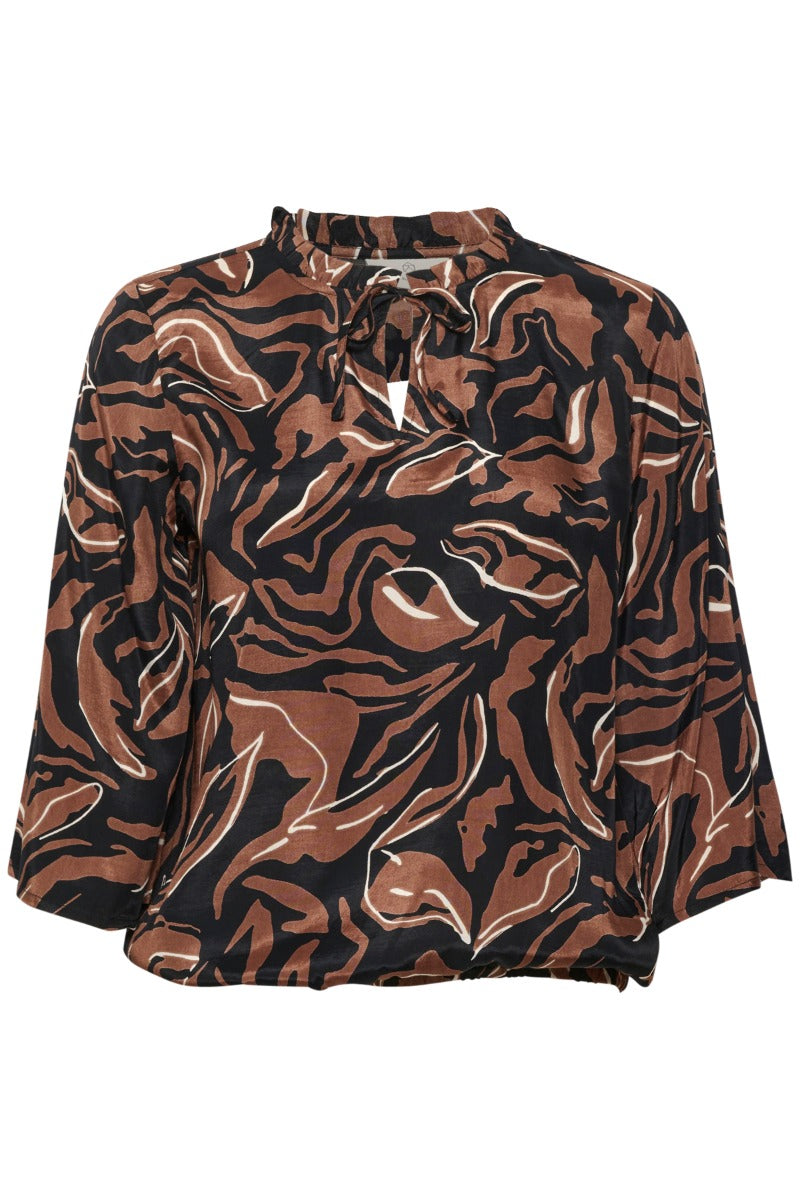 KAFFE Dorita Bluse Abstract Brun