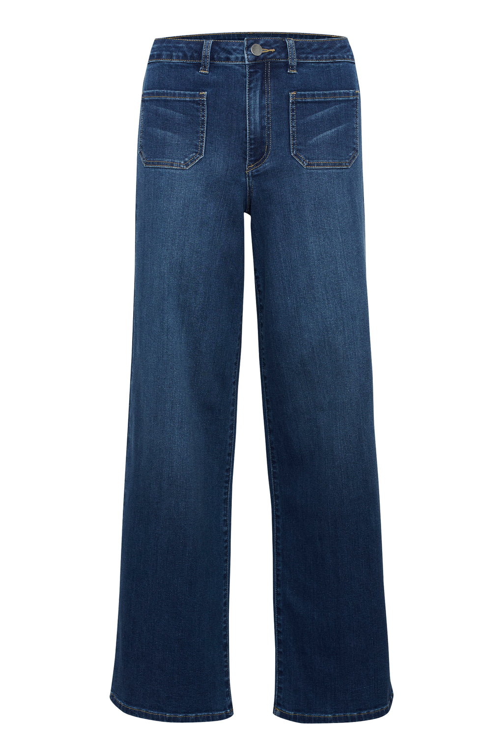KAFFE Karla Jeans Wide High Waist Medium Blå