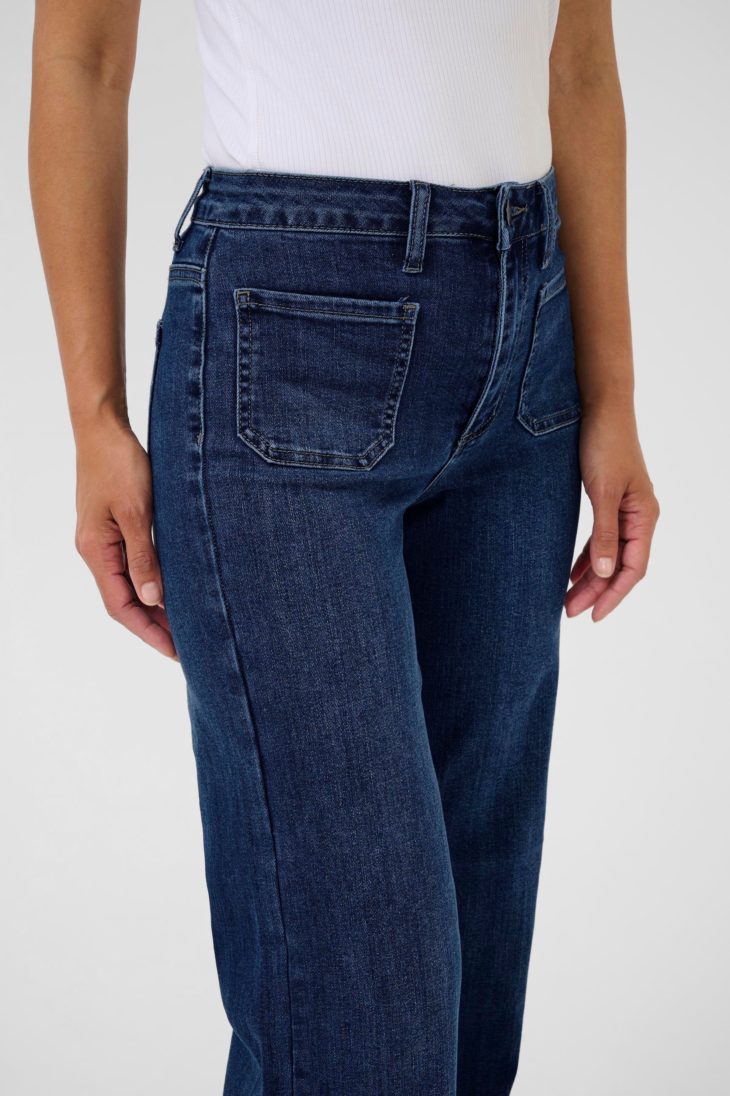 KAFFE Karla Jeans Wide High Waist Medium Blå