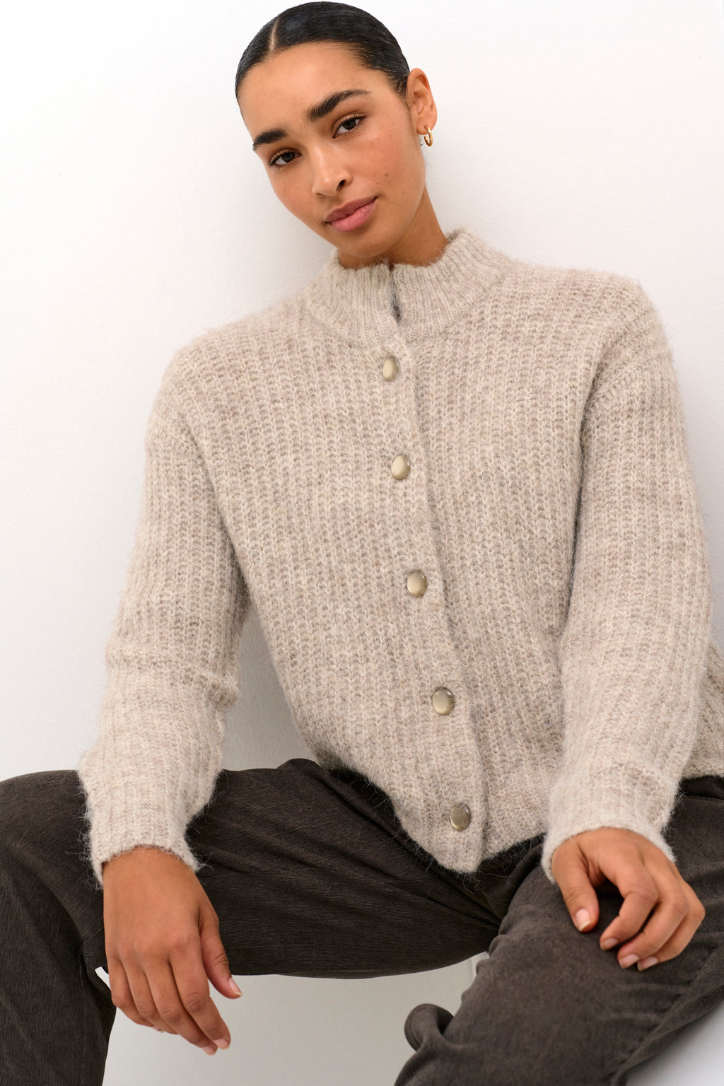 KAFFE Ane Strik Cardigan Major Brun