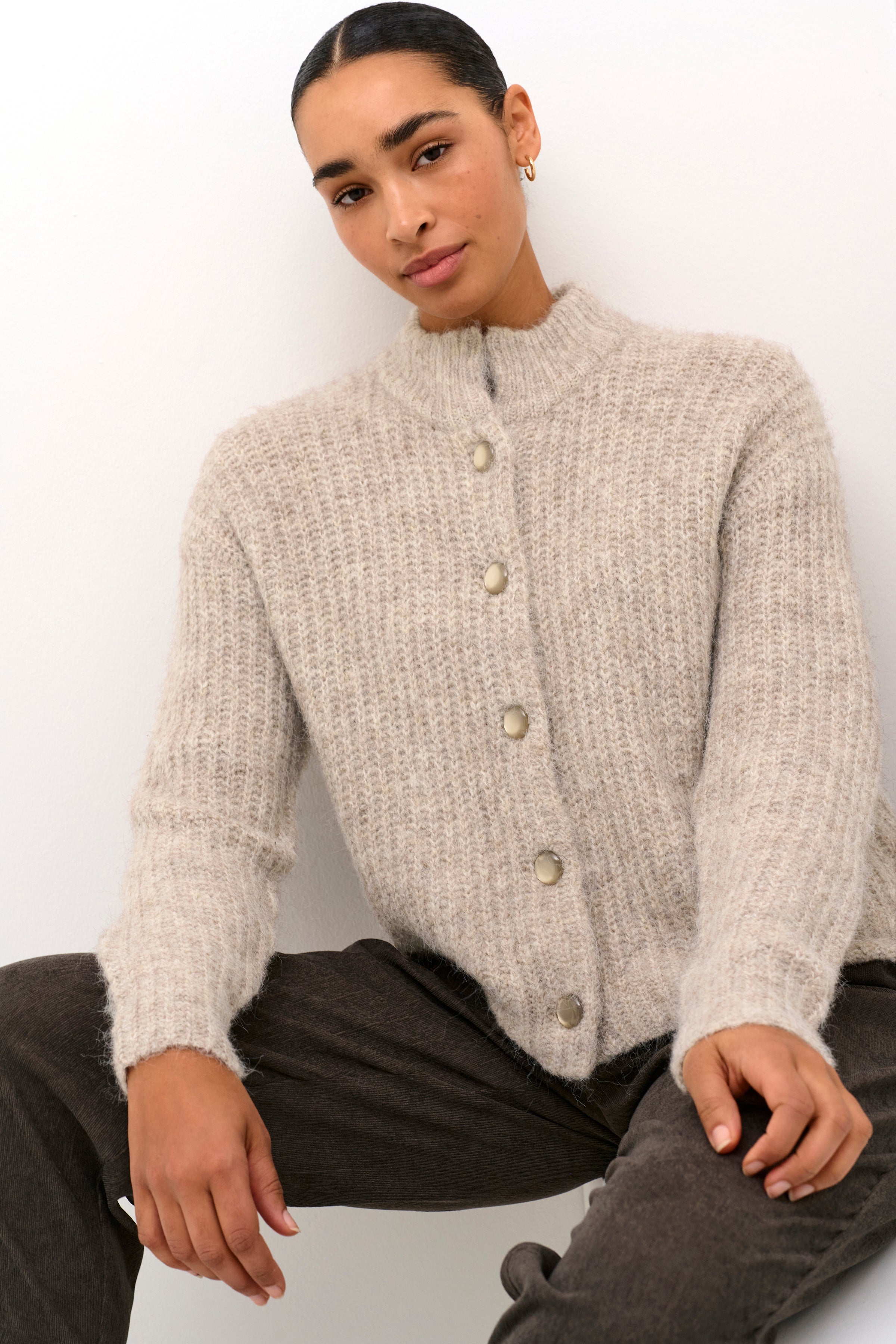 KAFFE Ane Strik Cardigan Major Brun