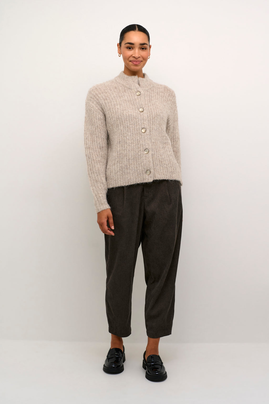 KAFFE Ane Strik Cardigan Major Brun