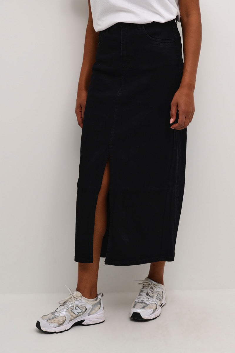 Kaffe Sinem HW Denim Nederdel Sort