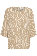 KAFFE Amber Wide Sleeve Bluse Brun