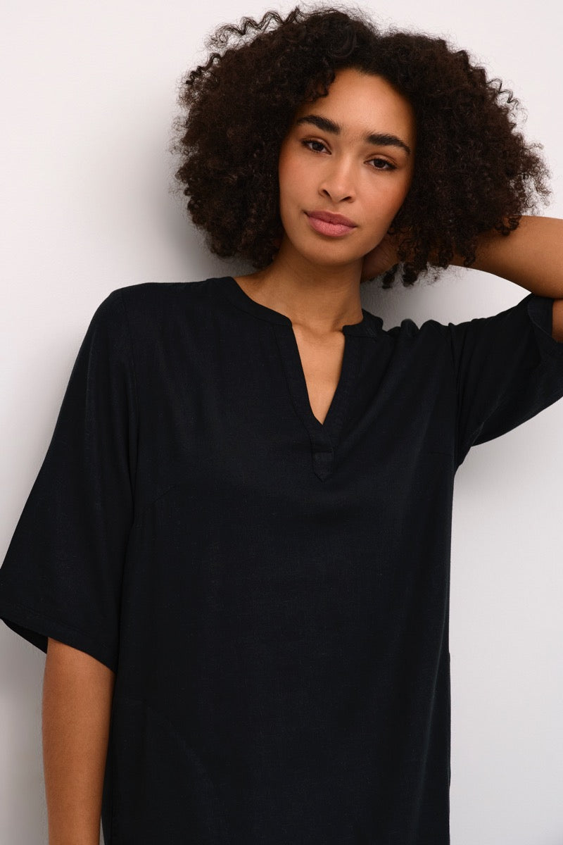 KAFFE Milia Kaftan Kjole Deep Sort