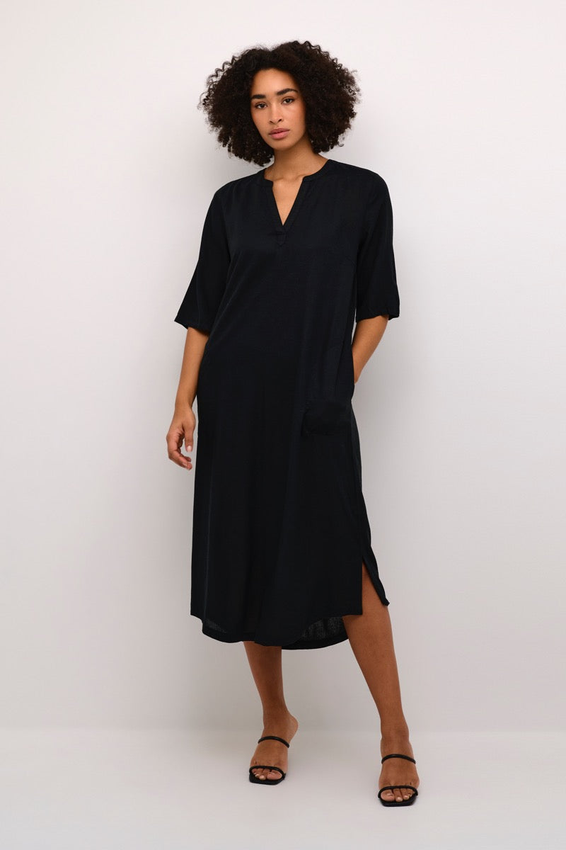 KAFFE Milia Kaftan Kjole Deep Sort