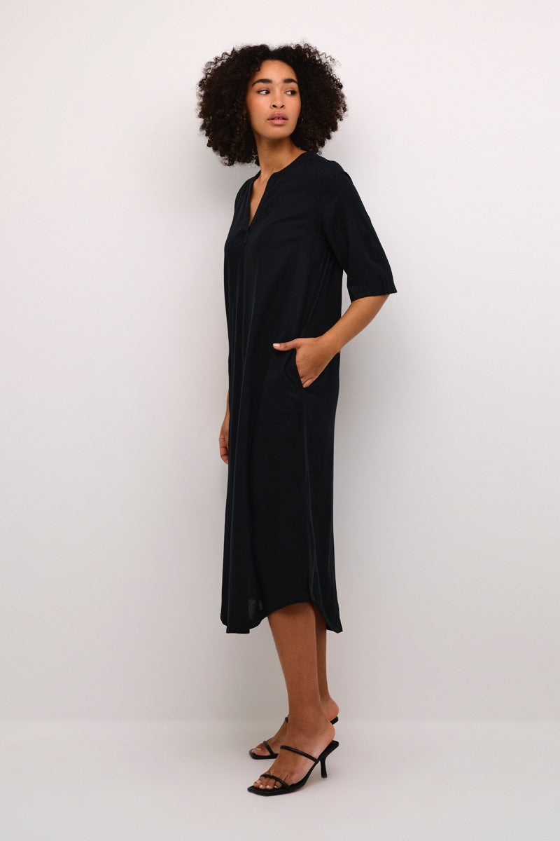 KAFFE Milia Kaftan Kjole Deep Sort