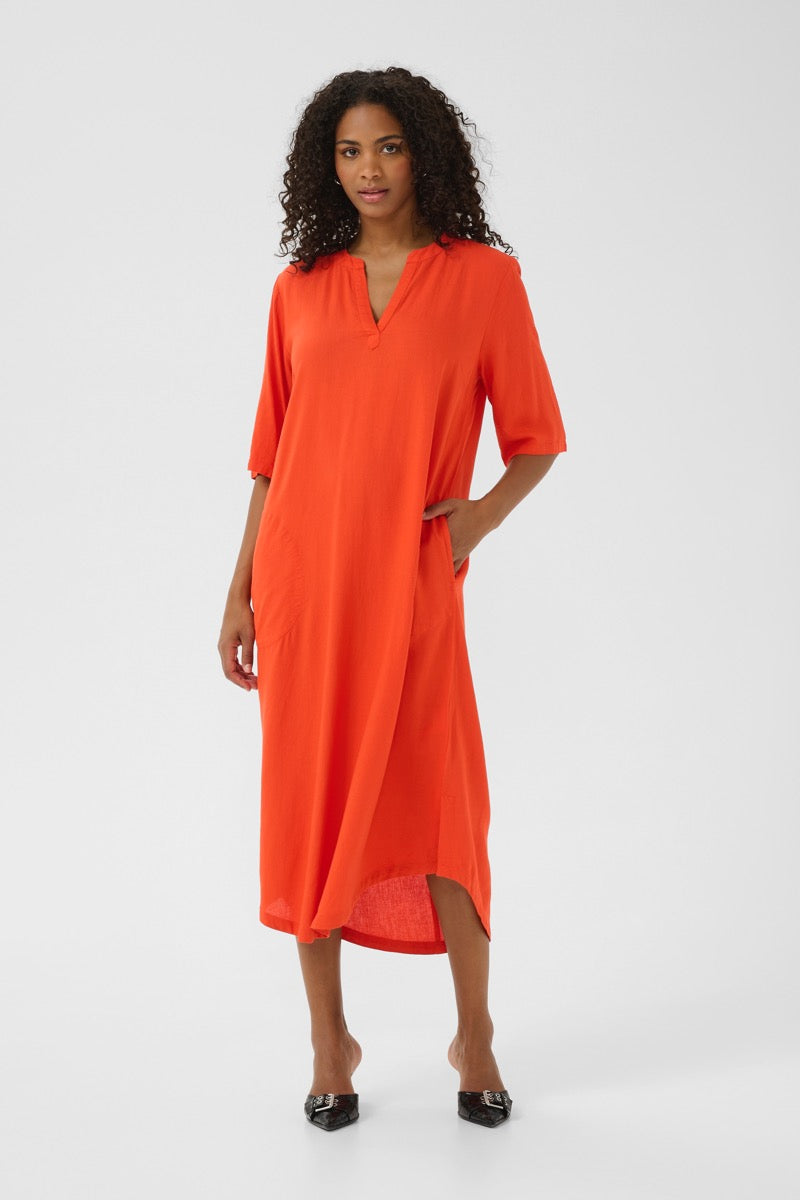 KAFFE Milia Kaftan Kjole Grenadine Orange