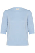 KAFFE Lone Strik Pullover 1/2 SL Soft Chambray Blå