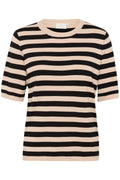 KAFFE Lizza Strik Pullover Stribet Smoke Grå Sort