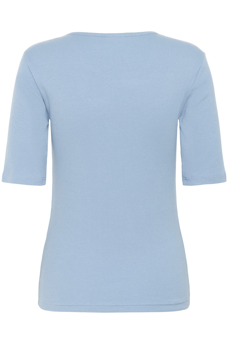 KAFFE Carna T Shirt Soft Chambray Blå