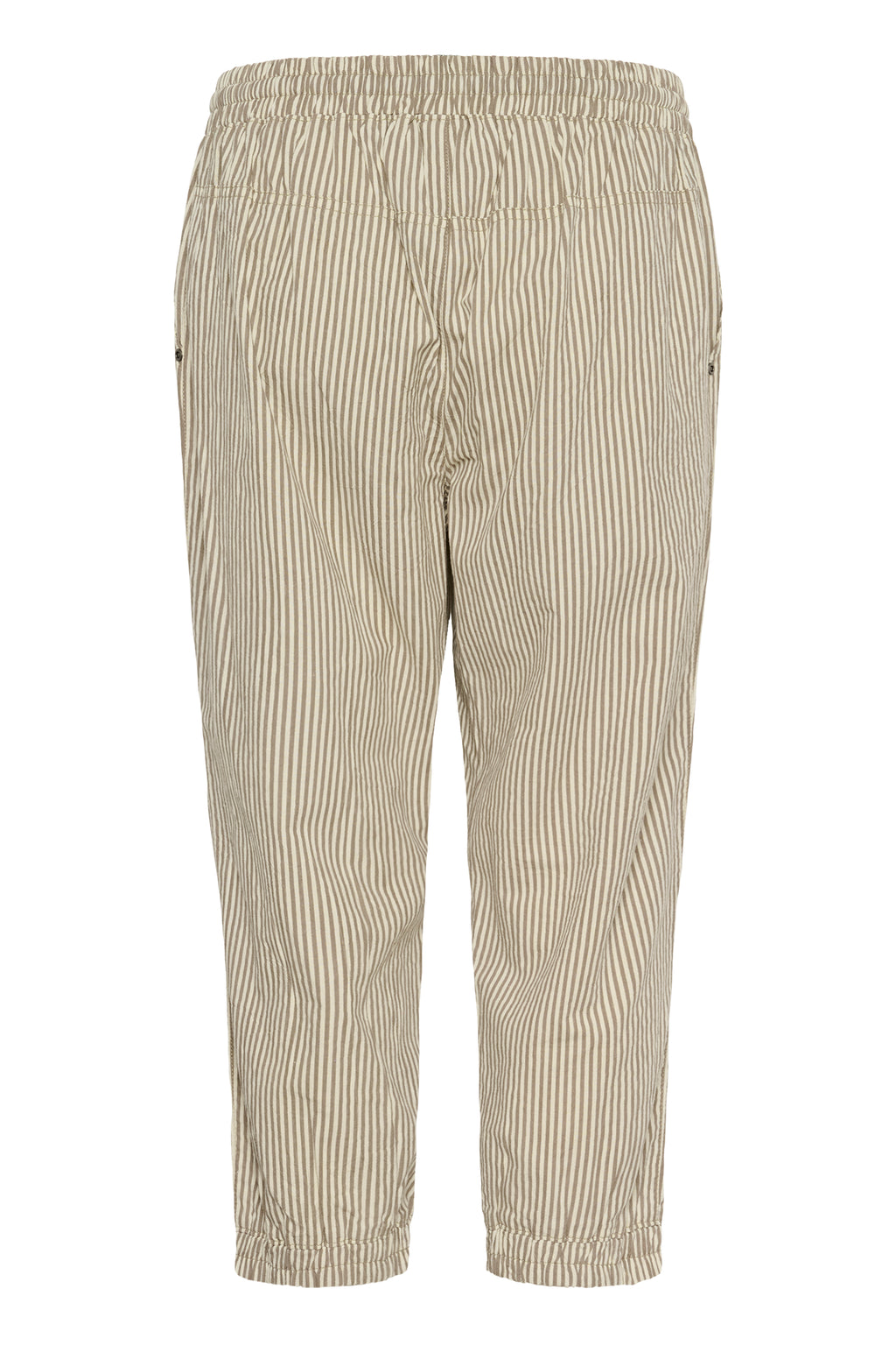KAFFE Naya Capri Bukser Stribet Brindle Turtledove Hvid Brun