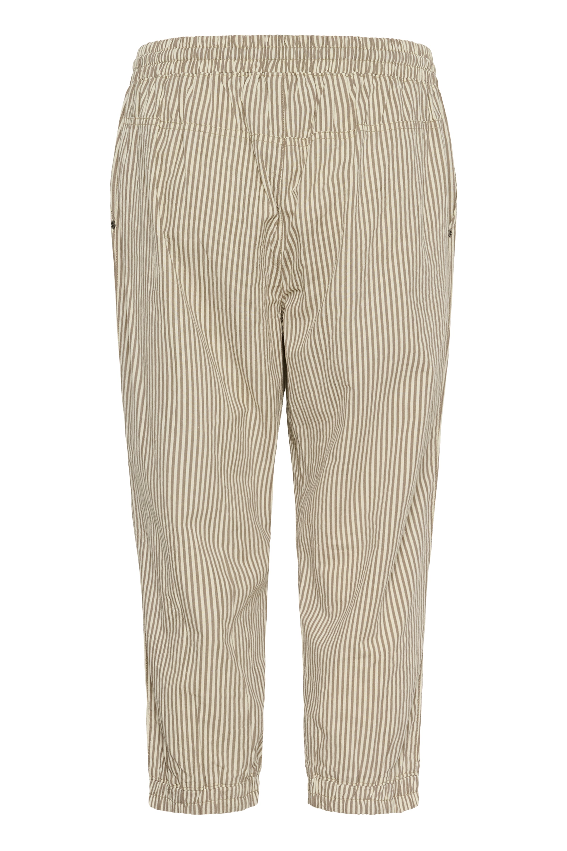 KAFFE Naya Capri Bukser Stribet Brindle Turtledove Hvid Brun