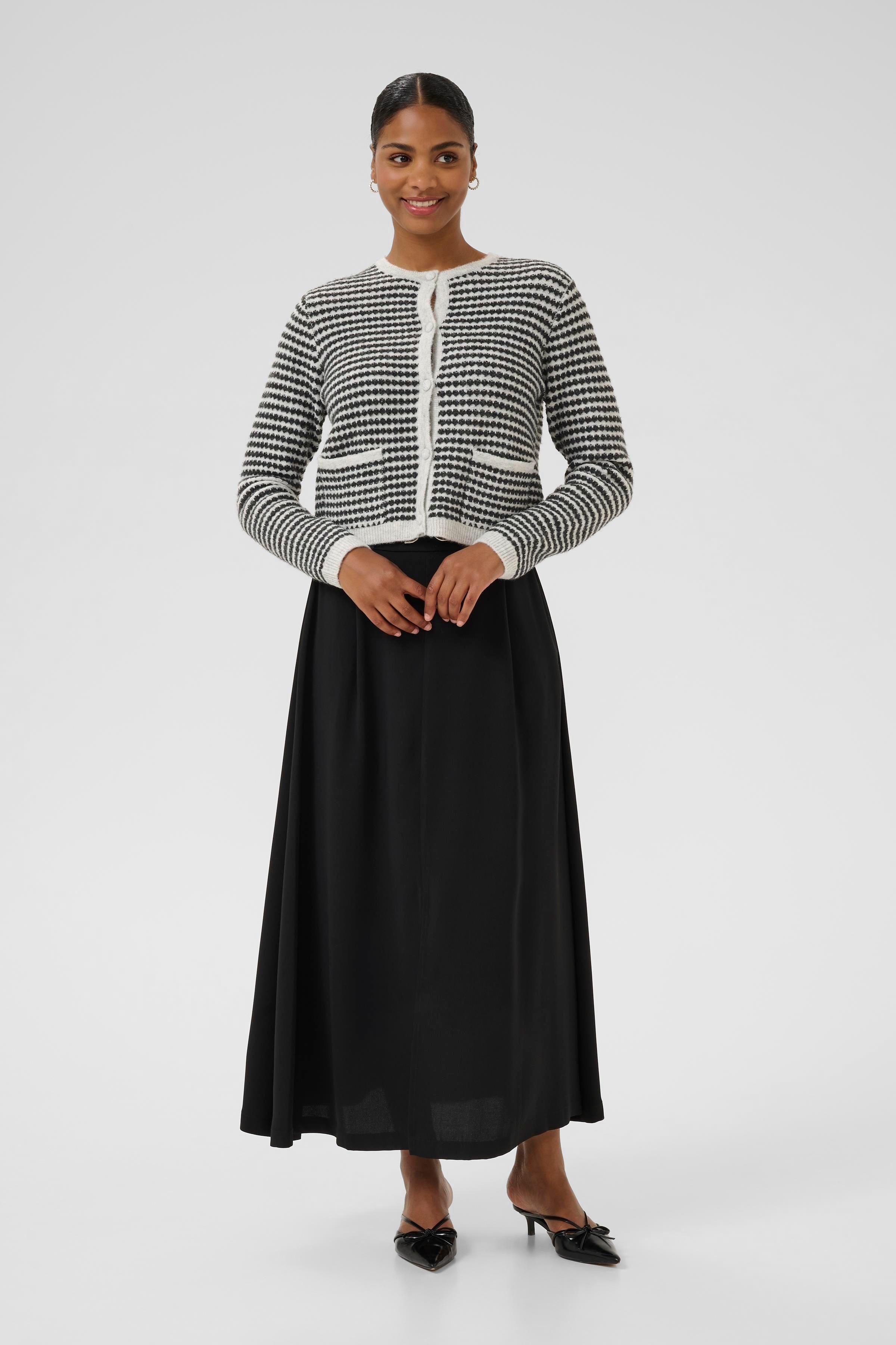 KAFFE Ellery Strik Cardigan Lys Grå Sort