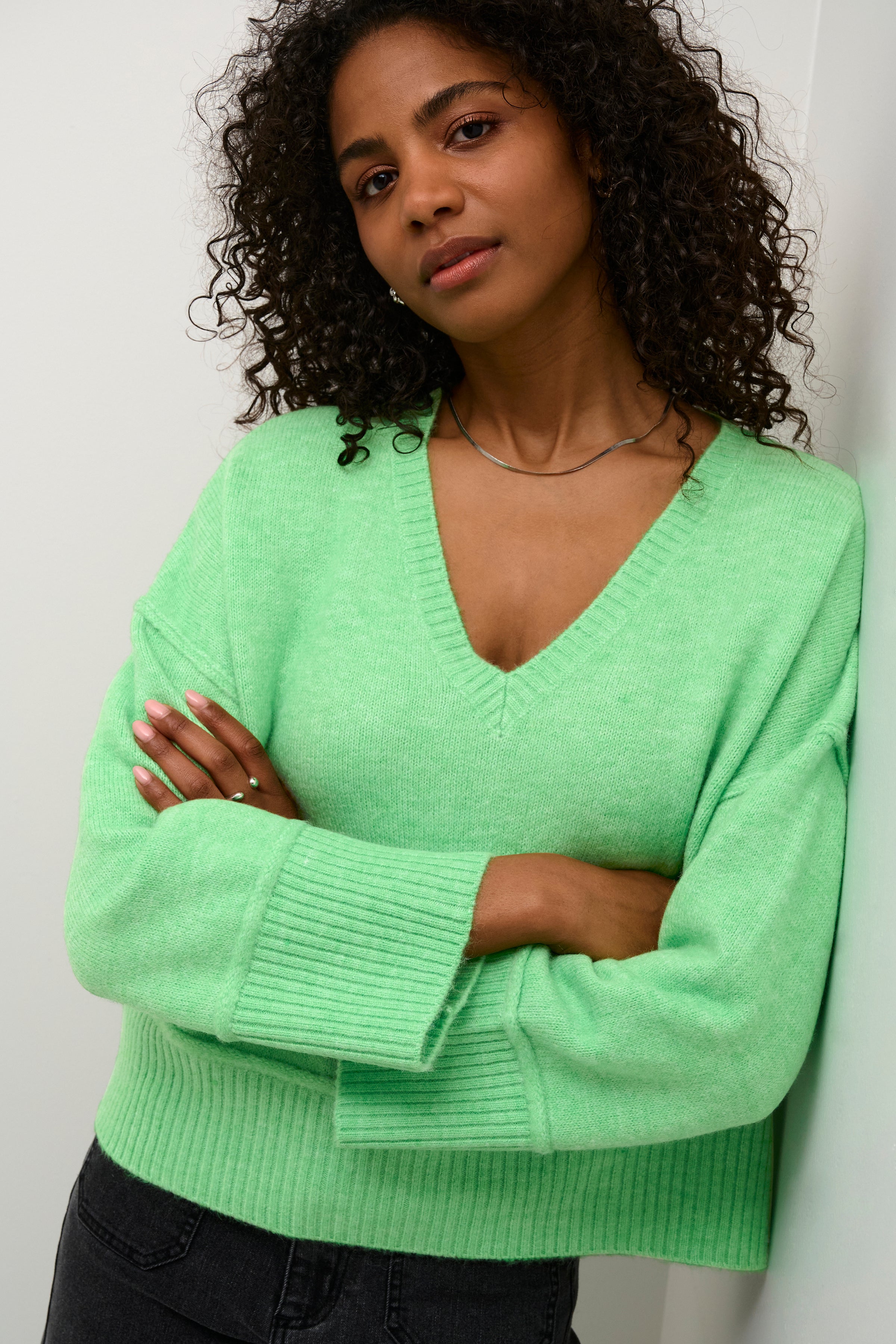 KAFFE Fridana Pullover Spring Bouquet Grøn