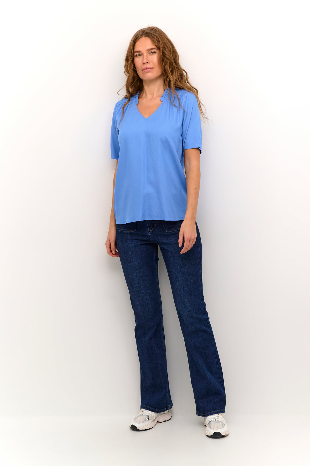KAFFE Tina Solid Bluse Ultramarine Blå