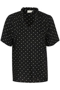 KAFFE Tina Bluse Prikker Sort Hvid