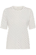 KAFFE Liz Pullover Prikket Chalk Hvid Sort