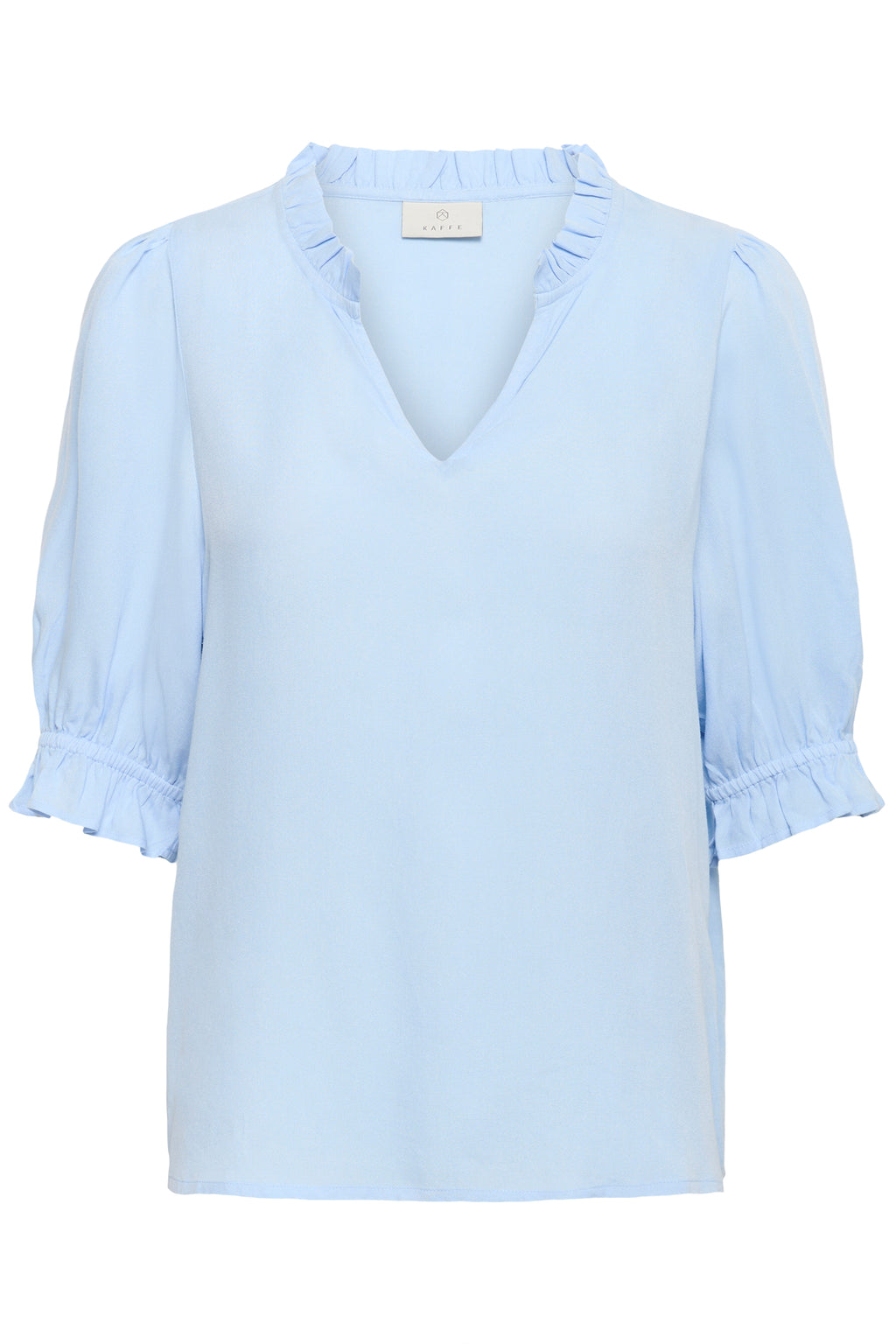 KAFFE Elly Solid Bluse Windsurfer Blå